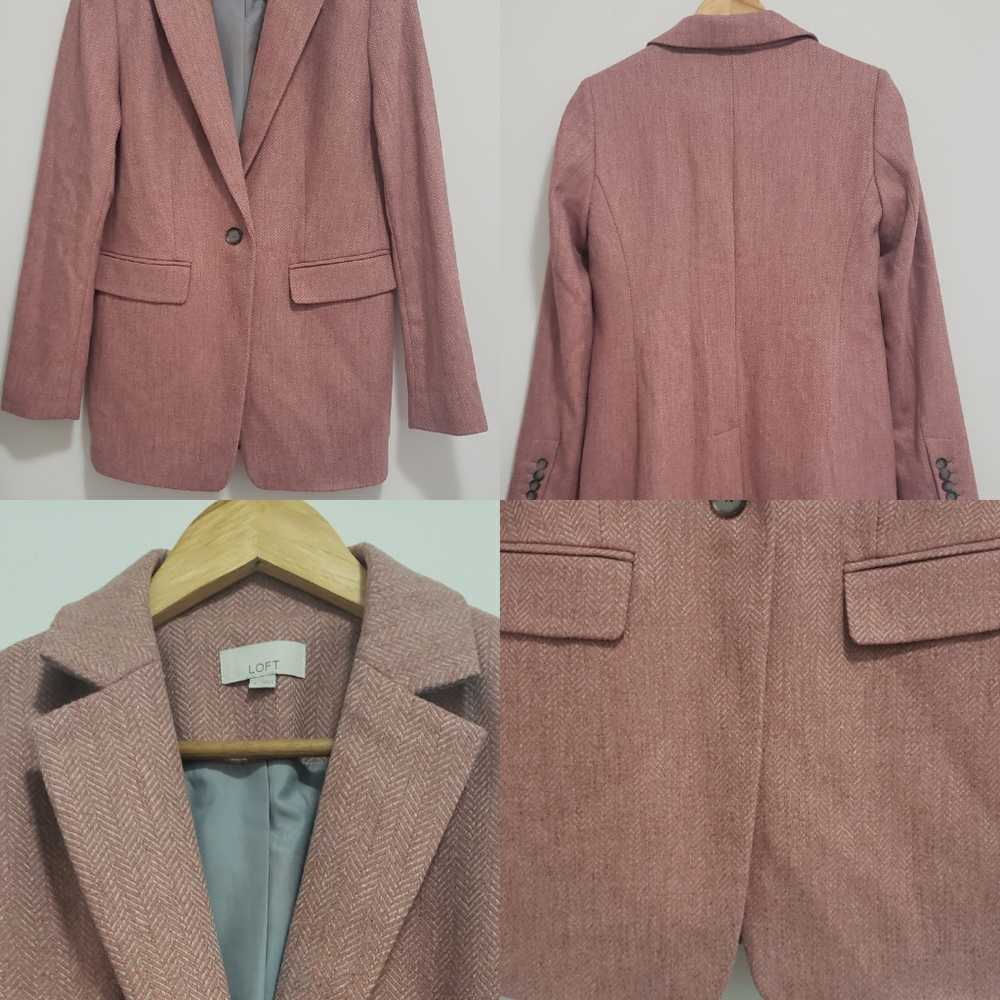 Herringbone Coral Blazer